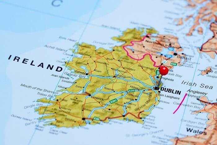 Irland kort